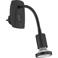 Eglo Lampe murale à prise Parrini Interrupteur - Flexible - Noir