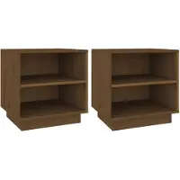 vidaXL Tables de chevet 2pcs Marron miel 40x34x40cm Bois de pin solide