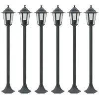vidaXL Borne d'éclairage de jardin 6 pcs. E27 110 cm aluminium vert foncé