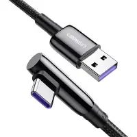 UGREEN Câble USB vers USB-C US317 Angle, 2m (noir) (2 m, USB 2.0, 40 W)