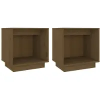 vidaXL Tables de chevet 2pcs Marron miel 40x30x40cm Bois de pin solide