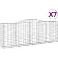 vidaXL Gabions avec arc surélevé 7 pcs. 400x50x140/160cm Fer galvanisé