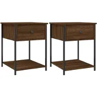 vidaXL Tables de chevet 2 pcs chêne marron 44x45x58 cm bois ingénierie