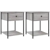 vidaXL Tables de chevet 2 pcs sonoma gris 44x45x58 cm bois ingénierie