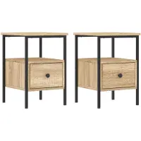 vidaXL Tables de chevet 2 pcs chêne sonoma 34x36x50 cm bois ingénierie