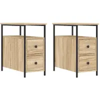 vidaXL Tables de chevet 2 pcs chêne sonoma 30x60x60 cm bois ingénierie