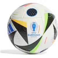 Adidas Ballon de football unisexe Fussballliebe Euro 2024 FIFA Quality Pro Ball IQ3682 Blanc/Noir/Bleu phosphorescent 5