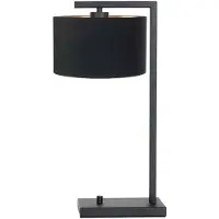 Steinhauer - lampe de table - Stang - noir - métal tissu - lampe d'ambiance - E27 - 7195ZW