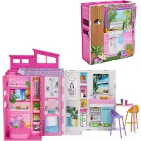 Barbie 65th Anniversary With 4 Room Apartment Furniture Doll Rose Enfants