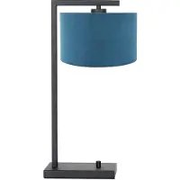 Steinhauer Lampe de table moderne Stanger noir avec velours bleu