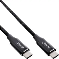 InLine Câble magnétique USB-C, USB-C mâle/mâle, 100W, noir, 1,5m