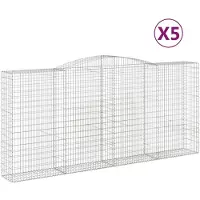 vidaXL Gabions avec arc surélevé 5 pcs. 400x50x180/200cm Fer galvanisé