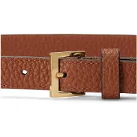 Ralph Lauren pour femme. 412912036001 Ceinture étroite en cuir grainé marron (XL), Casuel