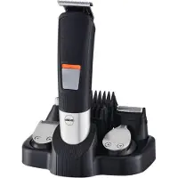 Eldom Tondeuse à cheveux tout-en-un pour hommes - Tondeuse - Tondeuse à barbe - Tondeuse à barbe pour hommes - Rechargeable par USB - Suppression du bruit - Acier inoxydable - Cadeau - Noir/Argent