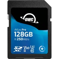 OWC Carte mémoire Atlas Pro SDXC V60 UHS-II 128 Go (SDV60P0128) (128 Go, SDXC, UHS-II), Carte mémoire, Noir