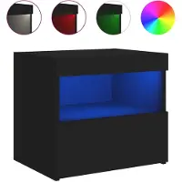 vidaXL Table de chevet avec lumières LED noir 50x40x45 cm