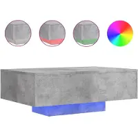 vidaXL Table basse avec lampes LED gris béton 85x55x31 cm