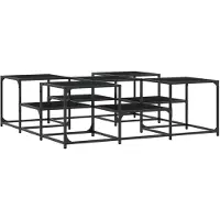 vidaXL Table basse noire 121x121x40 cm Bois composite