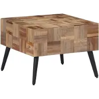 vidaXL Table basse gris 55x55x40 cm teck de récupération massif