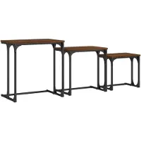 vidaXL Tables de salon 3 pcs. Brun imitation chêne Matériau dérivé du bois