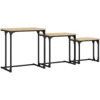 vidaXL Tables d'ensemble 3 pcs. chêne Sonoma bois composite