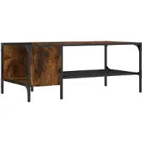 vidaXL Table basse avec étagère chêne fumé 100x51x40 cm Bois composite