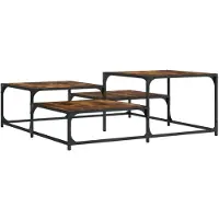 vidaXL Table basse chêne fumé 107x107x40 cm Bois composite