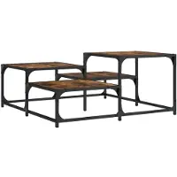 vidaXL Table basse chêne fumé 87,5x87,5x40 cm Bois composite