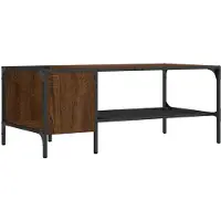 vidaXL Table basse avec étagère, aspect chêne brun 100x51x40 cm