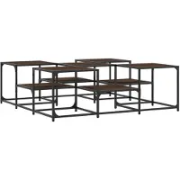 vidaXL Table basse marron imitation chêne 121x121x40 cm Bois composite