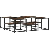 DKD Home Decor Table basse chêne fumé 121x121x40 cm bois composite