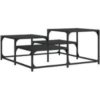 vidaXL Table basse noire 87,5x87,5x40 cm Bois composite
