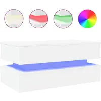 vidaXL Table basse avec lampes LED blanc 90x50x40 cm