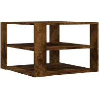 vidaXL Table basse chêne fumé 59,5x59,5x40 cm Bois composite