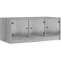 vidaXL Table basse avec portes en verre Gris Sonoma 102x50x42 cm