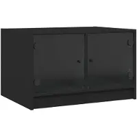 vidaXL Table basse avec portes en verre noir 68x50x42 cm