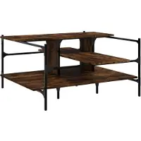 vidaXL Table basse chêne fumé 100x100x48,5 cm Bois composite