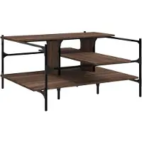 vidaXL Table basse marron imitation chêne 100x100x48,5 cm Bois composite