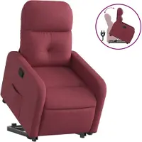 vidaXL Fauteuil relax avec releveur vin rouge Tissu