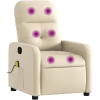 vidaXL Fauteuil de massage Crème Tissu