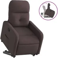vidaXL Fauteuil relax avec releveur Tissu marron foncé