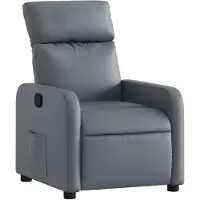 vidaXL Fauteuil relax gris similicuir