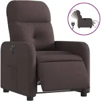 vidaXL Fauteuil relax électrique brun foncé Tissu