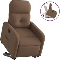 vidaXL Fauteuil relax avec releveur Marron Tissu