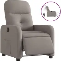 vidaXL Fauteuil relax électrique Tissu Taupe