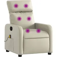 vidaXL Fauteuil de massage Crème Similicuir