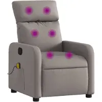 vidaXL Fauteuil de massage Taupe Tissu
