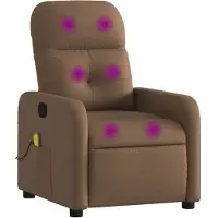 vidaXL Fauteuil de massage Marron Tissu