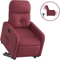 vidaXL Fauteuil relax avec releveur électrique Tissu rouge vin