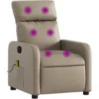 vidaXL Fauteuil de massage Cappuccino-Brun Similicuir